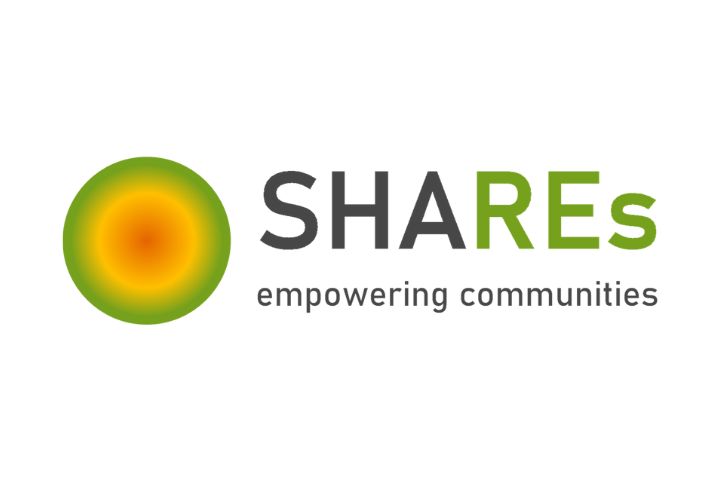 Logo des SHAREs Projektes mit dem Slogan "empowering communities".